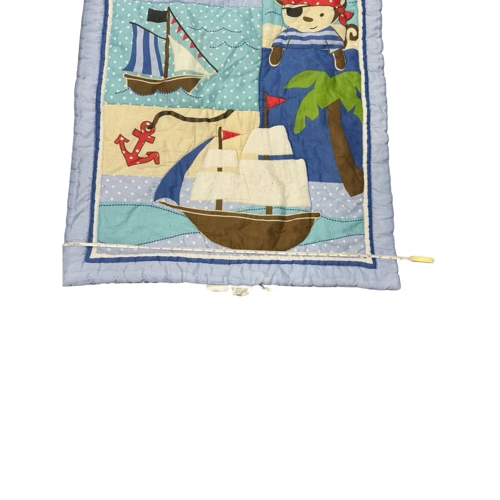 Little Bedding by NoJo Pirate Bear Nautical Baby Crib Blanket Sailboat Whale